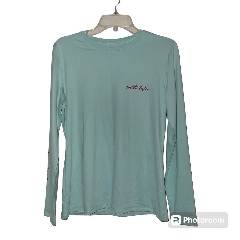 Salt life blue Hawaiian long sleeve